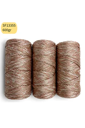 Stok Fazlası 600 Lurex No:4 SİMLİ Makrome Ebruli SF13355