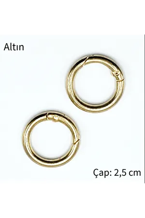 Metal Yaylı Çanta Halkası 1 çift 2,5 cm - Altın 