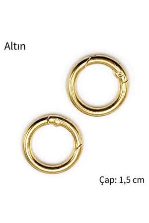 Metal Yaylı Çanta Halkası 1 çift 1,5 cm - Altın