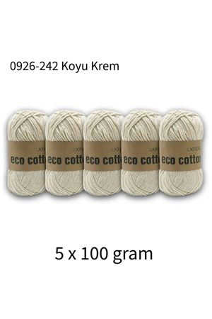 5'li Paket Eco Cotton 100gr-200m No:0926-242 Koyu Krem