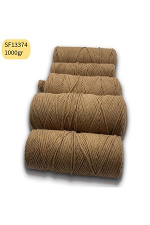 Stok Fazlası 1000gr Cotton Makrome Koyu Bej SF13374