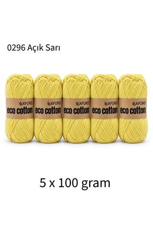 5'li Paket Eco Cotton 100gr-200m No:0296 Açık Sarı