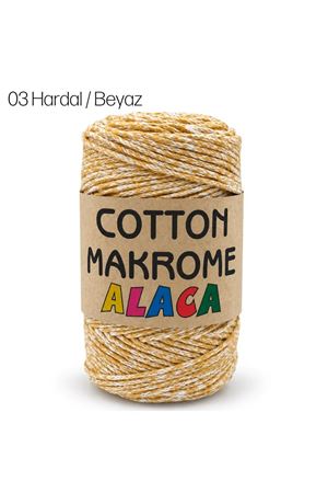 Cotton Makrome Alaca 03 Hardal / Beyaz
