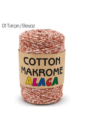 Cotton Makrome Alaca 01 Tarçın / Beyaz