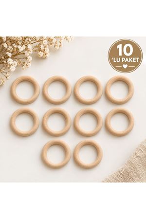 Ahşap Çıngırak Halkası 70 mm 10'lu paket