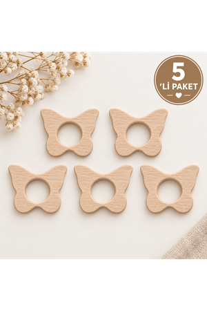 Ahşap Kelebek Halka 70mm 5li paket