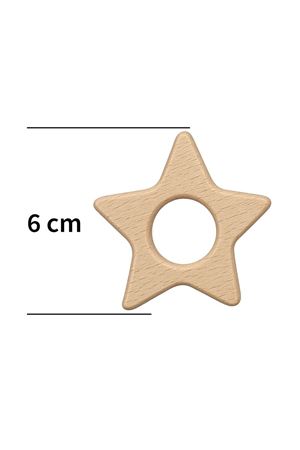Ahşap Yıldız Halka 60mm 5li paket