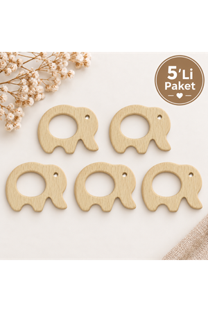 Ahşap Fil Halka 65mm 5li paket