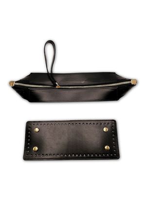 Clutch Çanta Seti Portföy Zarf Model Bilek Askılı Küçük Boy (25cmx10cm) Siyah