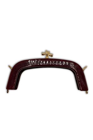 Klipsli Akrilik Çanta Bursu İçten Vidalı (Vidalar Dahil) Yarı Şeffaf 20 cm Bordo