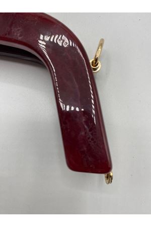Klipsli Akrilik Çanta Bursu İçten Vidalı (Vidalar Dahil) Yarı Şeffaf 20 cm Bordo
