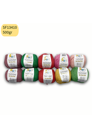 10'lu Paket Eco Cotton Baby - İnce Cotton İp - Tığ İşi - Punch İpi- 500 gram Mix SF13410
