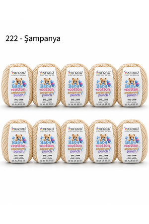 10'lu Paket Oxford Baby Cotton Amigurumi Punch 50gr/150m No:222 Şampanya 