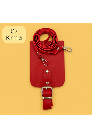 Telefon Çantası Seti Deri Malzeme 07 Kırmızı 