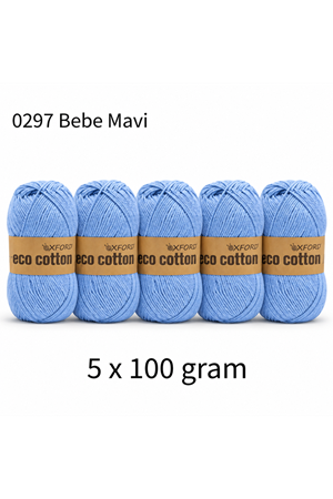 5'li Paket Eco Cotton 100gr-200m No:0297 Bebe Mavi