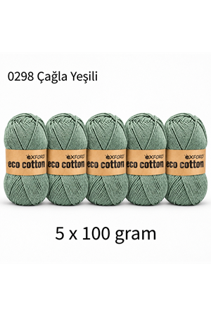 5'li Paket Eco Cotton 100gr-200m No:0298 Çağla Yeşili