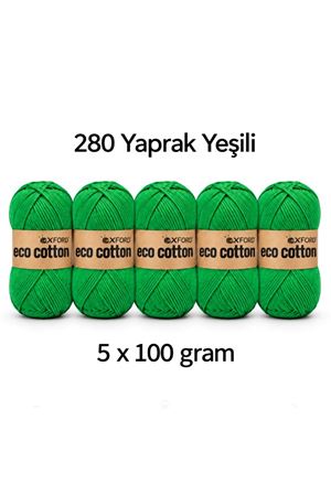 5'li Paket Eco Cotton 100gr-200m No:0280 Yaprak Yeşili