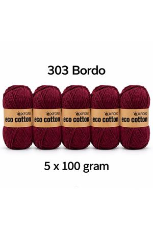5'li Paket Eco Cotton 100gr-200m No:0303 Bordo