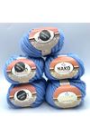 Outlet 5'li Paket Nako Pure Wool Plus %100 Yün 01579 Pudra Mavi 691