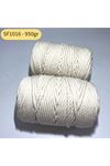 Stok Fazlası 3 mm 3 Bükümlü Pamuk Halat Rope Ecru 950 Gram SF1016