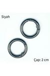 Metal Yaylı Çanta Halkası 1 çift 2 cm  - Siyah