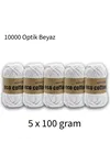 5'li Paket Eco Cotton 100gr-200m No:10000 Beyaz