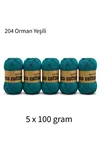 5'li Paket Eco Cotton 100gr-200m No:204 Orman Yeşili