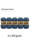 5'li Paket Eco Cotton 100gr-200m No:228 Havacı Mavi