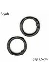 Metal Yaylı Çanta Halkası 1 çift 2,5 cm  - Siyah