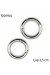 Metal Yaylı Çanta Halkası 1 çift 2,5 cm - Gümüş