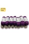 İhrac Fazlası 15'li Paket 550gr Çorap ve Amigurumi İpi Mor ve Bej Mix SF13395