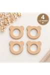 Ahşap Ayıcık Halka 50mm 4lü paket