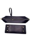 Clutch Çanta Seti Portföy Zarf Model Bilek Askılı Küçük Boy (25cmx10cm) Lacivert
