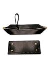 Clutch Çanta Seti Portföy Zarf Model Bilek Askılı Küçük Boy (25cmx10cm) Siyah