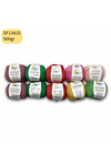 10'lu Paket Eco Cotton Baby - İnce Cotton İp - Tığ İşi - Punch İpi- 500 gram Mix SF13410