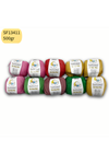 10'lu Paket Eco Cotton Baby - İnce Cotton İp - Tığ İşi - Punch İpi- 500 gram Mix SF13411