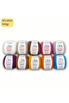 10'lu Paket Oxford Baby Cotton - İnce Cotton İp - Tığ İşi - Punch İpi- 500 gram Mix SF13416