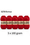 5'li Paket Eco Cotton 100gr-200m No:0278 Kırmızı