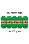 5'li Paket Eco Cotton 100gr-200m No:0280 Yaprak Yeşili